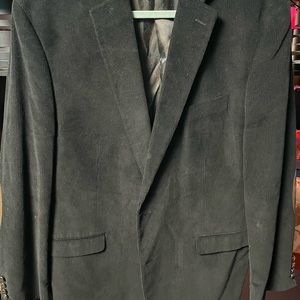 Thin black corduroy Ralph Lauren sport coat with brown elbow patch.